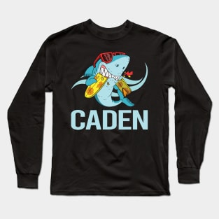 Funny Shark - Caden Name Long Sleeve T-Shirt